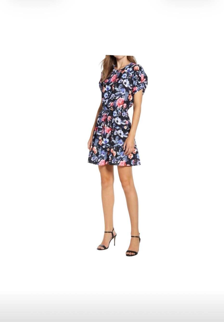Rebecca Minkoff Floral Print Tiered Mini Dress Size M